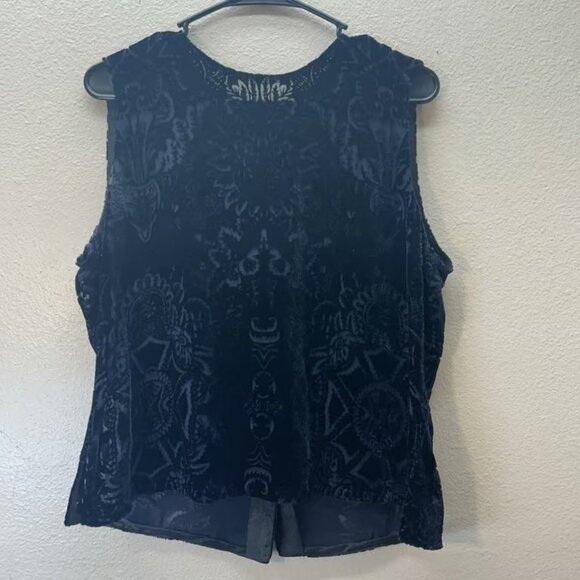 Linda Allard Sheer Burnout Top Purple Floral Velvet Silk Blend Whimsigoth SZ 12 - Picture 1 of 4